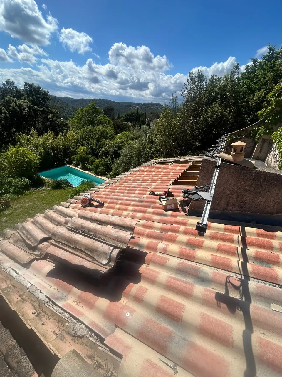 Chantier de couverture près de Le Cannet